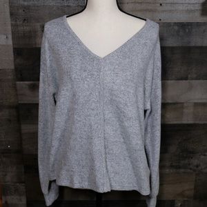 NWT Paper Crane V Neck Sweater~Heather Grey~Sz Med